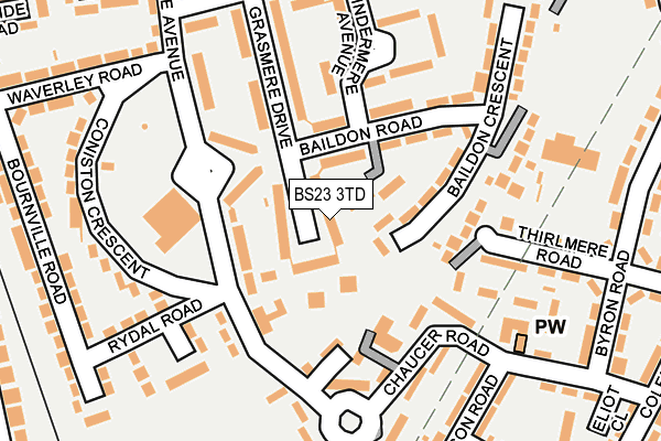 BS23 3TD map - OS OpenMap – Local (Ordnance Survey)