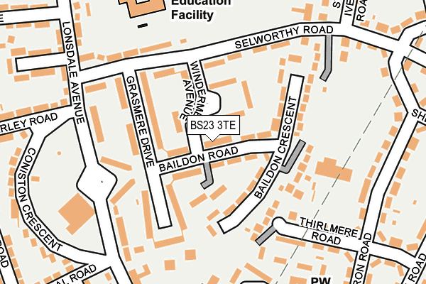 BS23 3TE map - OS OpenMap – Local (Ordnance Survey)