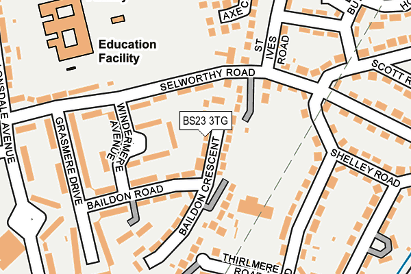 BS23 3TG map - OS OpenMap – Local (Ordnance Survey)