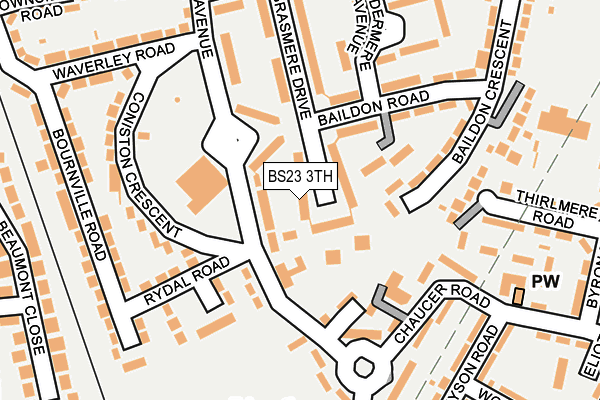 BS23 3TH map - OS OpenMap – Local (Ordnance Survey)