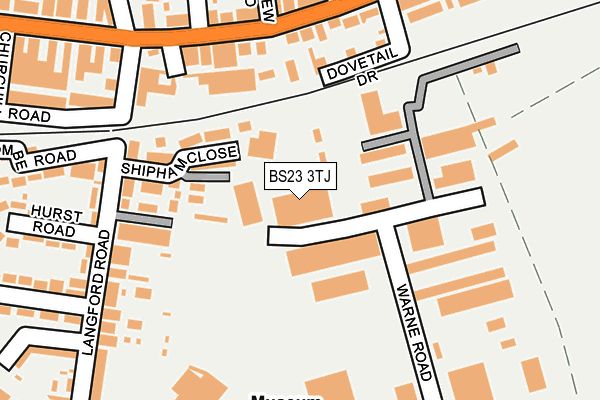 BS23 3TJ map - OS OpenMap – Local (Ordnance Survey)