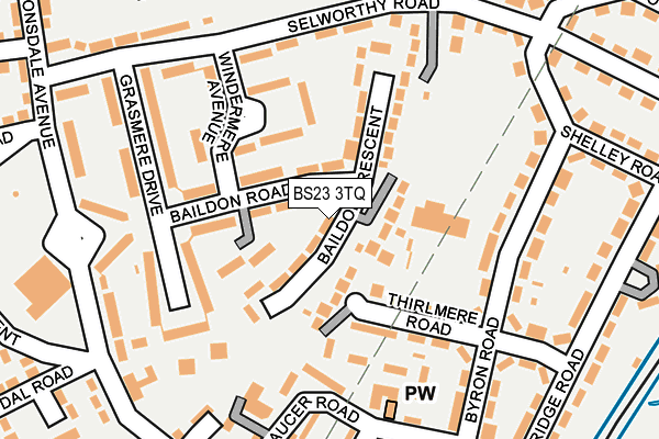 BS23 3TQ map - OS OpenMap – Local (Ordnance Survey)