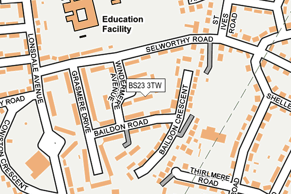 BS23 3TW map - OS OpenMap – Local (Ordnance Survey)