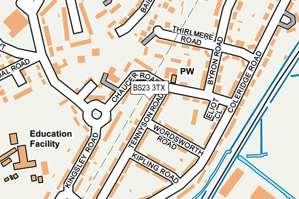 BS23 3TX map - OS OpenMap – Local (Ordnance Survey)