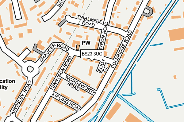 BS23 3UG map - OS OpenMap – Local (Ordnance Survey)