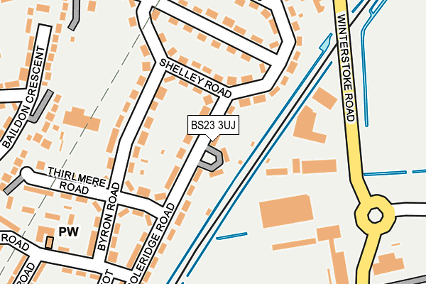 BS23 3UJ map - OS OpenMap – Local (Ordnance Survey)
