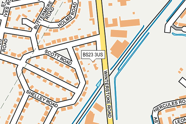 BS23 3US map - OS OpenMap – Local (Ordnance Survey)