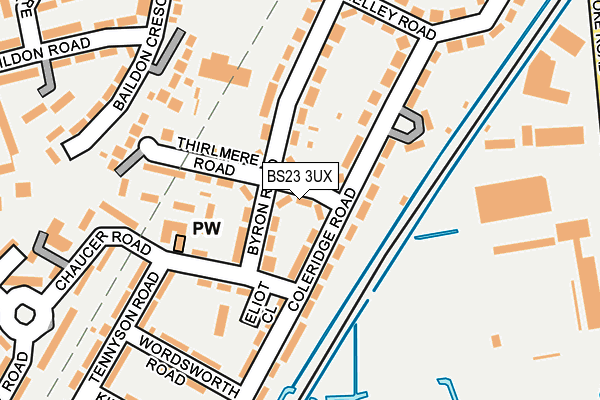 BS23 3UX map - OS OpenMap – Local (Ordnance Survey)