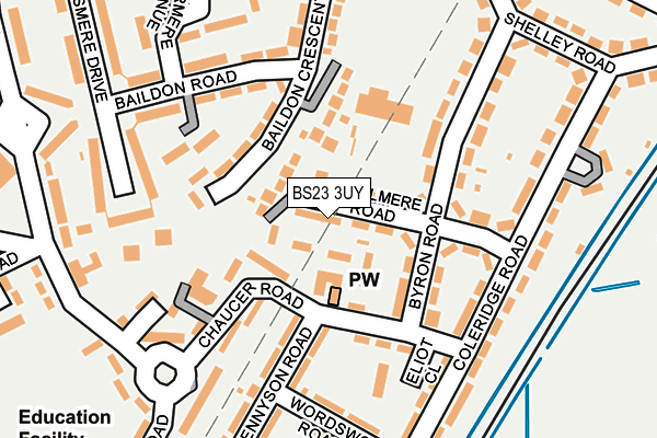 BS23 3UY map - OS OpenMap – Local (Ordnance Survey)