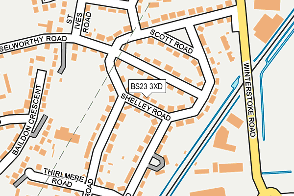 BS23 3XD map - OS OpenMap – Local (Ordnance Survey)