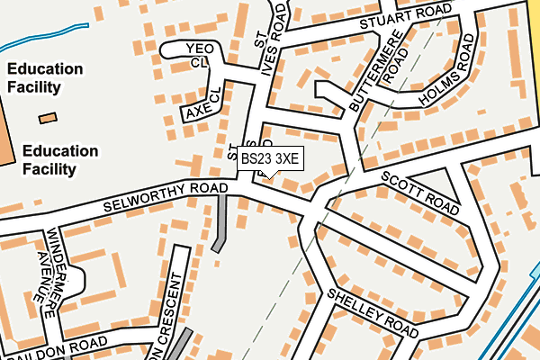 BS23 3XE map - OS OpenMap – Local (Ordnance Survey)