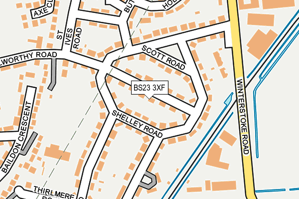 BS23 3XF map - OS OpenMap – Local (Ordnance Survey)