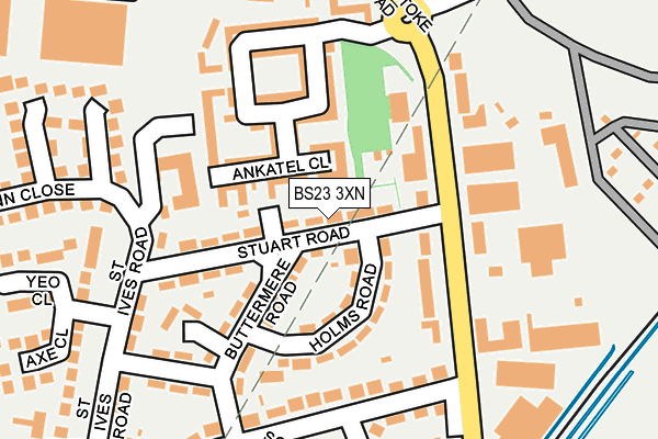 BS23 3XN map - OS OpenMap – Local (Ordnance Survey)