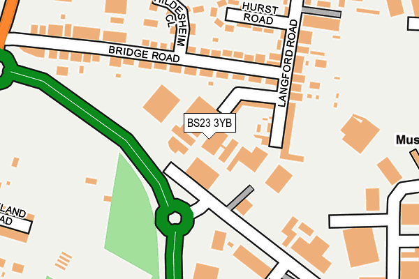 BS23 3YB map - OS OpenMap – Local (Ordnance Survey)