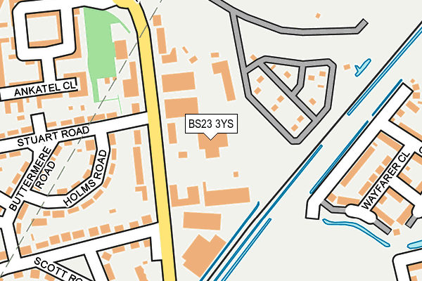 BS23 3YS map - OS OpenMap – Local (Ordnance Survey)