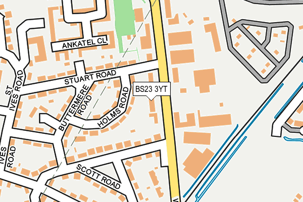 BS23 3YT map - OS OpenMap – Local (Ordnance Survey)