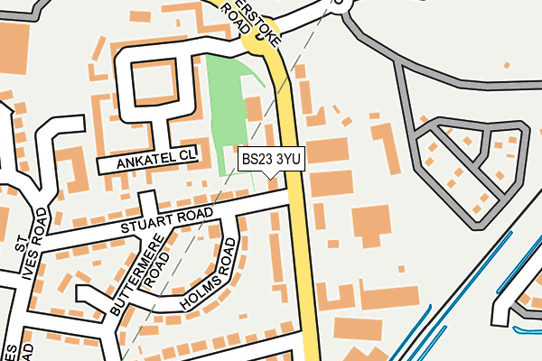 BS23 3YU map - OS OpenMap – Local (Ordnance Survey)