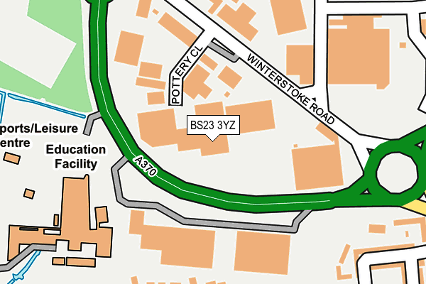 BS23 3YZ map - OS OpenMap – Local (Ordnance Survey)