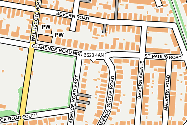 BS23 4AN map - OS OpenMap – Local (Ordnance Survey)