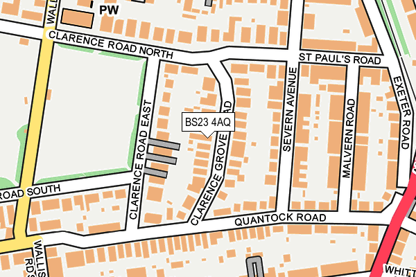 BS23 4AQ map - OS OpenMap – Local (Ordnance Survey)