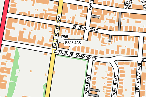 BS23 4AS map - OS OpenMap – Local (Ordnance Survey)
