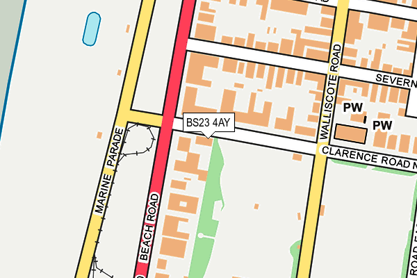 BS23 4AY map - OS OpenMap – Local (Ordnance Survey)