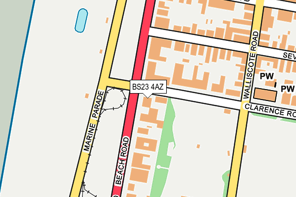 BS23 4AZ map - OS OpenMap – Local (Ordnance Survey)