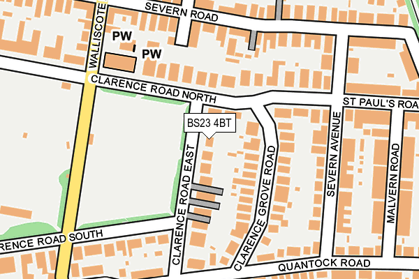 BS23 4BT map - OS OpenMap – Local (Ordnance Survey)