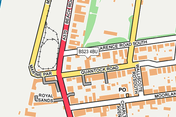BS23 4BU map - OS OpenMap – Local (Ordnance Survey)