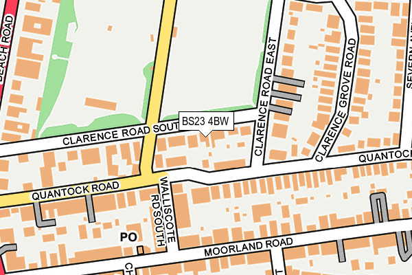 BS23 4BW map - OS OpenMap – Local (Ordnance Survey)