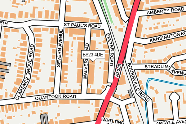 BS23 4DE map - OS OpenMap – Local (Ordnance Survey)