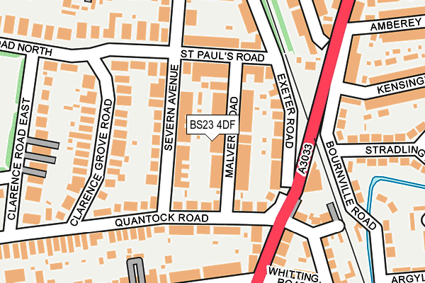 BS23 4DF map - OS OpenMap – Local (Ordnance Survey)