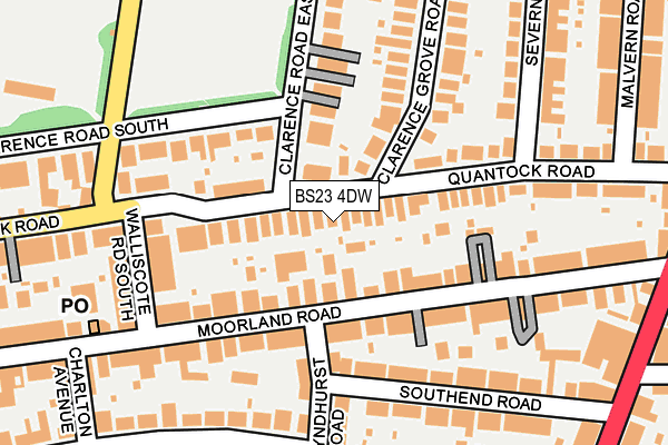 BS23 4DW map - OS OpenMap – Local (Ordnance Survey)