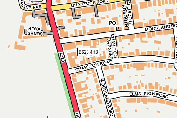 BS23 4HB map - OS OpenMap – Local (Ordnance Survey)