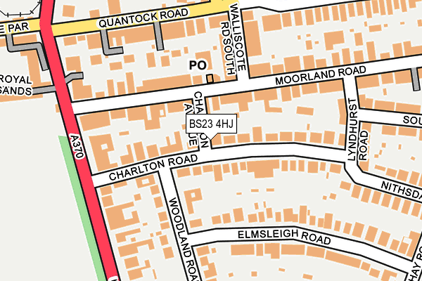BS23 4HJ map - OS OpenMap – Local (Ordnance Survey)