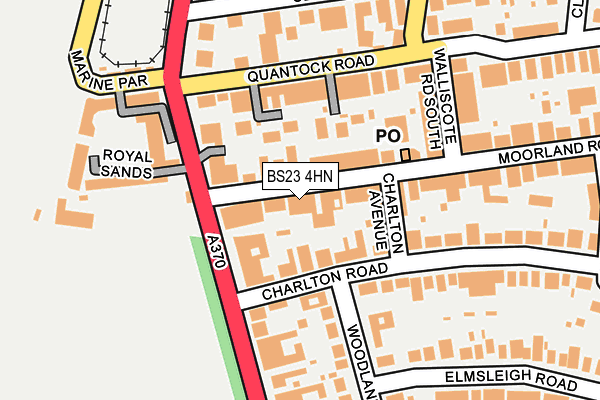 BS23 4HN map - OS OpenMap – Local (Ordnance Survey)
