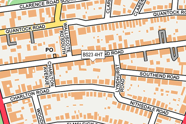 BS23 4HT map - OS OpenMap – Local (Ordnance Survey)