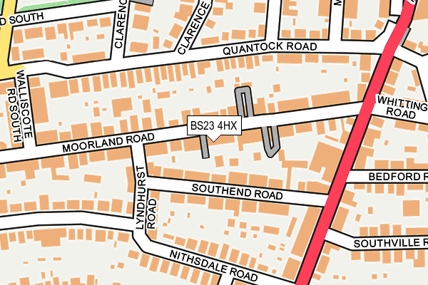 BS23 4HX map - OS OpenMap – Local (Ordnance Survey)