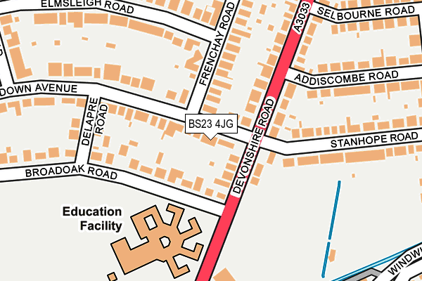 BS23 4JG map - OS OpenMap – Local (Ordnance Survey)