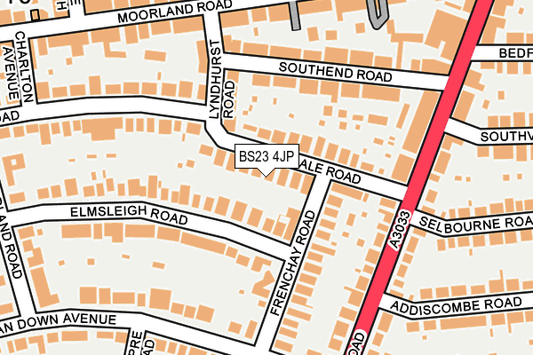 BS23 4JP map - OS OpenMap – Local (Ordnance Survey)