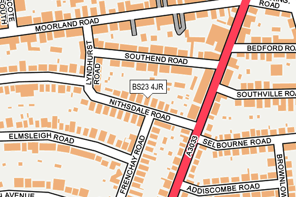 BS23 4JR map - OS OpenMap – Local (Ordnance Survey)