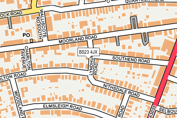 BS23 4JX map - OS OpenMap – Local (Ordnance Survey)