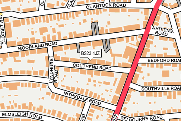 BS23 4JZ map - OS OpenMap – Local (Ordnance Survey)