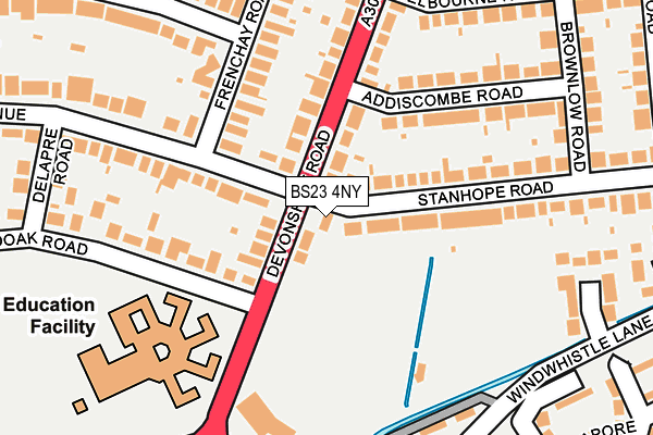 BS23 4NY map - OS OpenMap – Local (Ordnance Survey)