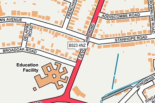 BS23 4NZ map - OS OpenMap – Local (Ordnance Survey)