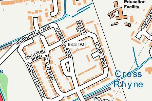 BS23 4PJ map - OS OpenMap – Local (Ordnance Survey)