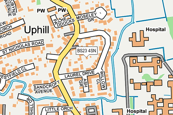BS23 4SN map - OS OpenMap – Local (Ordnance Survey)