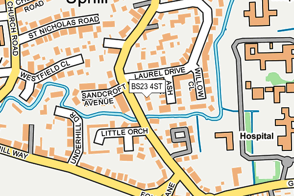 BS23 4ST map - OS OpenMap – Local (Ordnance Survey)