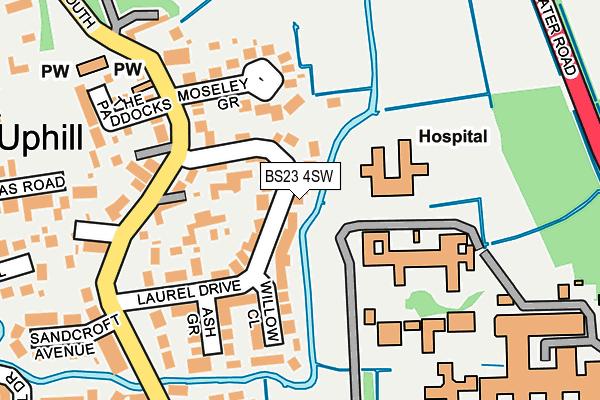 BS23 4SW map - OS OpenMap – Local (Ordnance Survey)