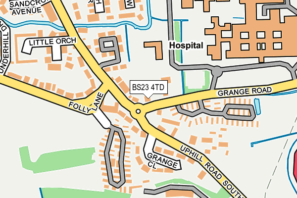 BS23 4TD map - OS OpenMap – Local (Ordnance Survey)